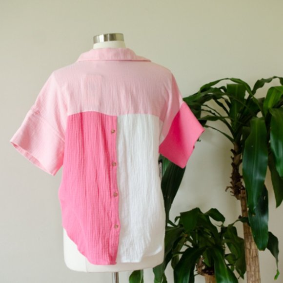 Entro Color block oversized Cotton Tunic NWT - Picture 6 of 7